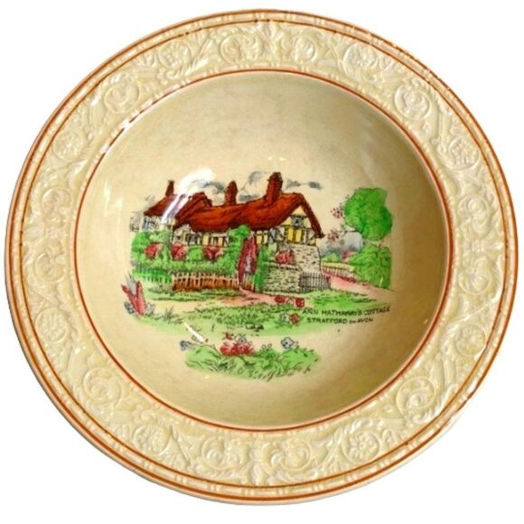 Vintage Fieldings British Scenes Cereal Bowl Ann Hathaway's Cottage - Picture 1 of 9